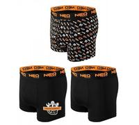 Herren-Boxershorts, 3er-Pack Neo 81-679 schwarz-orangefarben / Größe: L
