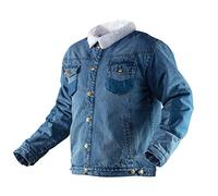 NEO TOOLS Herren Jeansjacke Denim in Gr. S-XXXL, langarm, gefüttert | Durchgehender Knopfleiste, Kunstpelzkragen, 100 % Baumwolle, Futter 100 % Polyester, Verstärkungen aus 100 % Oxford