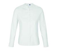 NEOBLU Damen Bluse Langarm Business verdeckte Knopfleiste Mandarinkragen Weiss XL