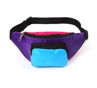 Neon Retro 80er Jahre Bauchtasche für Damen Herren Kinder Gürteltaschen 80er Jahre Zubehör 90er Jahre Kostüme für Frauen Party Reise Festival Vintage Rave-Zubehör Übergröße Gürteltasche, Violette