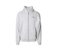 Neopren-Hoodie KARL KANI "Karl Kani Chest Signature Essential Zip Hoodie", Herren, Gr. XL, grau (ash grau), 70% Baumwolle, 30% Polyester, mehrfarbig, normal, ohne Ausschnitt, Pullover (22324530-XL) as