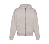 Neopren-Hoodie KARL KANI "Karl Kani Chest Signature Essential Zip Hoodie", Herren, Gr. XS, beige (grau), 70% Baumwolle, 30% Polyester, mehrfarbig, normal, ohne Ausschnitt, Pullover (89017969-XS) grau