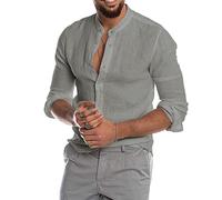 Neopren Shirt Herren Batik Shirt Herren Gym Top Basic-Longtop Muscle Shirt Bekleidung Herren Herren Hemd Slim Fit Jeanshemd Herren Slim Fit(Khaki, XL)