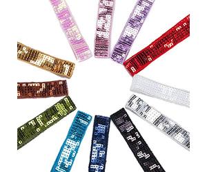 Neotrims Pailletten-Band 24 mm, indische Salwar Kameez Sari Stickerei, 5 Pailletten tief, 12 wunderschöne Farben für Bekleidung, Basteln und Inneneinrichtung, Wunderschönes Design, Polyester, türkis / blau, 4 meters