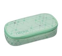 neoxx - Jump Schlamperbox Mintastic - Recycelte PET-Flaschen, Hauptfach mit Reißverschluss, 10 Stifteschlaufen, Sichtfenster - Schulbedarf für Kinder