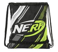 NERF GET READY Großer flacher Rucksack, Rucksack, ideal für Kinder unterschiedlichen Alters, bequem und vielseitig, Qualität und Widerstandsfähigkeit, 35 x 1 x 40 cm, Schwarz, Schwarz , Estándar,