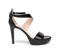 Nero Giardini Damen Sandalen Sandalette Leder-/Textilkombination Fußbett Bequem Freizeit uni Keilsohle beige Gold plateau