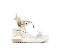 Nero Giardini Damen Sandale beige / gold / weiß, Größe 39 beige / gold / weiß