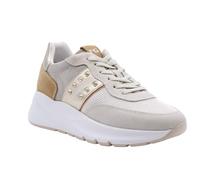Sneaker NERO GIARDINI "Nero Giardini Sneaker Leder/Textil", Damen, Gr. 36, weiß (weiß, beige), Leder, Textil, casual, Schuhe (61598545-36) weiß, beige