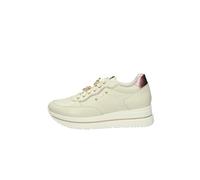 Nero Giardini E512907D Velvet Brill Knochen Modische Damen-Sneaker aus Leder mit mittlerem Keilabsatz, Weißer Knochen, 39 EU