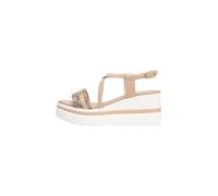 Nero Giardini E513512D Damen-Sandalen aus Leder und technischem Material, elfenbein, 37 EU