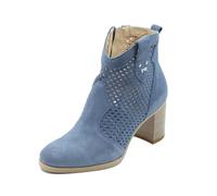 Nero Giardini E615110D Velour Avio Stiefeletten für Damen aus Nubuk mit hohem Absatz und Reißverschluss, Avio, 36 EU