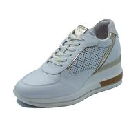Nero Giardini E615234D Skipper weiße Sneakers für Damen aus Leder mit Keilabsatz, Weiß, 37 EU
