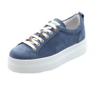 Nero Giardini E615310D Velour Avio Sportliche Damen-Sneakers aus Nubuk, Keilabsatz, mittelgroß, Avio, 39 EU