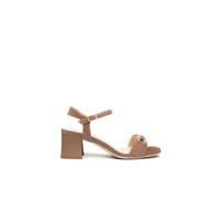 Riemchensandale NERO GIARDINI "Nero Giardini Sandalen Veloursleder", Damen, Gr. 39, braun, Veloursleder, Schuhe Riemchensandale (16418406-39) braun