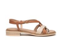 Riemchensandale NERO GIARDINI "Nero Giardini Sandalen Leder", Damen, Gr. 37, braun, beige, Leder, Schuhe Riemchensandale (25411532-37) braun, beige