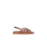 Riemchensandale NERO GIARDINI "Nero Giardini Sandalen Leder", Damen, Gr. 40, braun, Leder, Schuhe Riemchensandale (57340543-40) braun