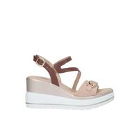 Keilsandalette NERO GIARDINI "Nero Giardini Sandalen Leder", Damen, Gr. 38, braun, beige, Leder, Schuhe (54731729-38) braun, beige
