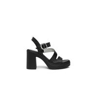 High-Heel-Sandalette NERO GIARDINI "Nero Giardini Sandalen Leder", Damen, Gr. 37, schwarz, Leder, Schuhe (46675707-37) schwarz