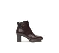 High-Heel-Stiefelette NERO GIARDINI "Nero Giardini Stiefelette Leder", Damen, Gr. 39, braun (dunkelbraun), Leder, casual, Schuhe (76296459-39) dunkelbraun