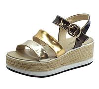 Nero Giardini Plateau Sand. gold/braun Damen Sandale in Gold, Größe 38