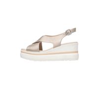 Keilsandalette NERO GIARDINI "Nero Giardini Sandalen Leder", Damen, Gr. 40, beige, Leder, Schuhe (72763418-40) beige