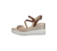 Keilsandalette NERO GIARDINI "Nero Giardini Sandalen Leder", Damen, Gr. 40, braun, beige, Leder, Schuhe (54731729-40) braun, beige