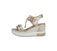 Keilsandalette NERO GIARDINI "Nero Giardini Sandalen Leder/Textil", Damen, Gr. 37, sand, Leder, Textil, Schuhe (49986824-37) sand