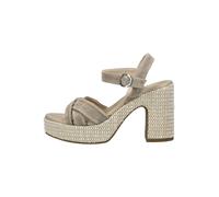 High-Heel-Sandalette NERO GIARDINI "Nero Giardini Sandalen Veloursleder", Damen, Gr. 39, beige, Veloursleder, Schuhe (48770908-39) beige