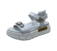 Nero Giardini Sandalen Leder/Textil Weiß/Gold - 41