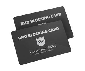 Nero RFID Blocker Karten Doppelpack | NFC Schutz & Datendiebstahl-Prävention | 2 Stück | RFID Blocking Cards für Geldbörse, Kreditkarte, Ausweis & Reisepass | Schwarz