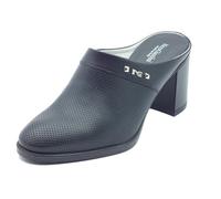 NeroGiardini E615112D Damen-Pantoffel aus schwarzem Leder, Schwarz , 41 EU