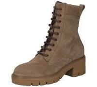 Schnürstiefelette NERO GIARDINI "Nero Giardini Stiefelette Veloursleder", Damen, Gr. 39, braun (mittelbraun), Veloursleder, casual, Schuhe (24482217-39) mittelbraun