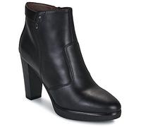 High-Heel-Stiefelette NERO GIARDINI "Nero Giardini Stiefelette Leder/Synthetik", Damen, Gr. 39, schwarz, Leder, Synthetik, casual, Schuhe (26890111-39) schwarz