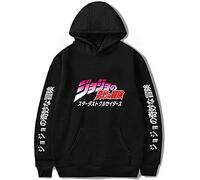 Nesthome Jojos Bizarre Adventure Character Print Kangaroo Pocket Pullover Casual Sweatshirt Gifts for Anime/Manga Fans