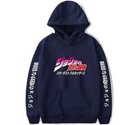 Nesthome Jojos Bizarre Adventure Character Print Kangaroo Pocket Pullover Casual Sweatshirt Gifts for Anime/Manga Fans