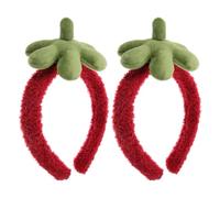 NESTINGHO Coral Fleece Erdbeer Haarband 2stücke Weiches Stirnband für Mädchen Beim Auftragen von Hautpflege Produkten und Training