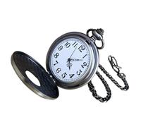 NESTINGHO Vintage Taschenuhr aus Legierung mit Hohlem Holzmaserung Deckel Antikes Design Große Bronzene Mechanische Taschenuhr für Herren als Modisches Accessoire