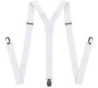 NestNook Herren-Hosenträger, 2,5 cm breit - verstellbare Hosenträger in Y-Form, atmungsaktiver Komfort für Männer und Frauen (Weiß)