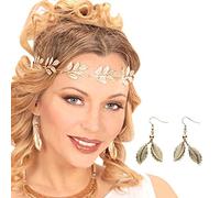 NET TOYS Blätter Elfen Ohrringe Blatt Ohrhänger Gold Antike Ohrstecker Griechin Aphrodite Ohrclips Göttin Elben Prinzessin Ohrschmuck Damen Kostüm Schmuck