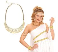NET TOYS Goldene Halskette Antike Göttin Halsschmuck Königin Cleopatra Schmuckkette Römerin Collier Amulett Hals Kette Ägypterin Kostüm Accessoire Damen