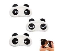 Nette 3D Schwarzes Panda Schlafmaske Kinder, Lustige Weiche Flauschige Cartoon Augenmaske, Plüsch Schlafaugenabdeckung Süßer Tier Schlafaugenschutz für Mädchen Jungen Damen Nickerchen Reisen (3er）