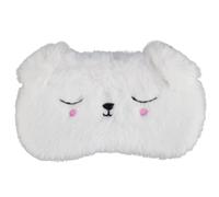 Nette 3D Weißer Welpe Kinder Schlafmaske Lustige Weiche Flauschige Cartoon Augenmaske Plüsch Welpe Seide Augenbinde für Mädchen Jungen Frauen Männer Party Reisen Geschenk (Hund)
