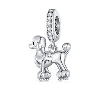 Nette Hund Pudel Charms 925 Sterling Silber Haarige Pudel Pet Charms Anhänger Fits Pandora Charms Armband Halskette für Frauen