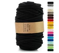 Netuno 1x Makramee Garn 9mm Schwarz 50m zum Basteln für Traumfänger | Baumwollkordel mit Naturkern · hochwertig & vielseitig - für Teppiche, Körbe, Puffs & Handtaschen