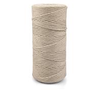 Netuno 1x Makramee Garn Beige 3 mm 100 m einfach gedreht Baumwollkordel Kordelband Naturkordel Bunte Baumwoll-Bastelschnur für Makramee Garn Kordel Makramee farbig Twisted Macrame Cord Cotton