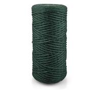 Netuno 1x Makramee Garn Dunkelgrün 2 mm 150 m einfach gedreht Kordel Baumwolle Textilgarn Naturbaumwolle Garn für Makramee Schnur Baumwollkordel Dekoschnur farbig Twisted Macrame Cotton Cord