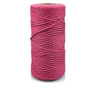 Netuno 1x Makramee Garn Dunkelrosa 2 mm 150 m einfach gedreht Kordel Baumwolle Textilgarn Naturbaumwolle Garn für Makramee Schnur Baumwollkordel Dekoschnur farbig Twisted Macrame Cotton Cord