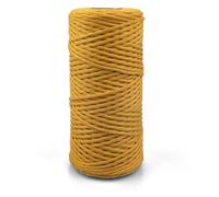 Netuno 1x Makramee Garn Honiggelb 3 mm 100 m einfach gedreht Baumwollkordel Kordelband Naturkordel Bunte Baumwoll-Bastelschnur für Makramee Garn Kordel Makramee farbig Twisted Macrame Cord Cotton