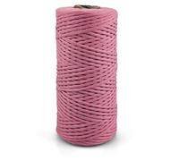 Netuno 1x Makramee Garn Pastellrosa 2 mm 150 m einfach gedreht Kordel Baumwolle Textilgarn Naturbaumwolle Garn für Makramee Schnur Baumwollkordel Dekoschnur farbig Twisted Macrame Cotton Cord
